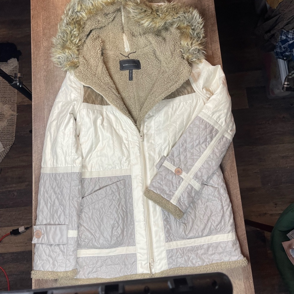 BCBG Max Azria Color Block Coat Women’s S